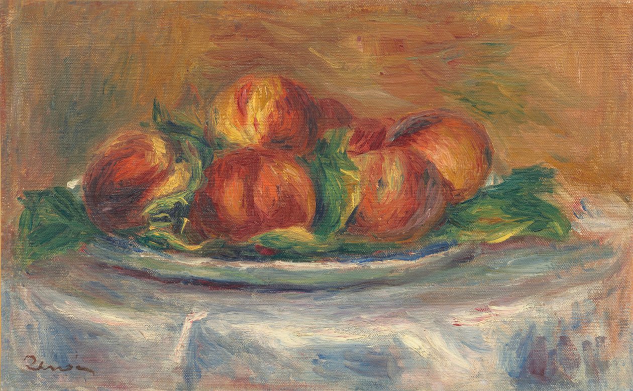 Persikor på en tallrik av Auguste Renoir