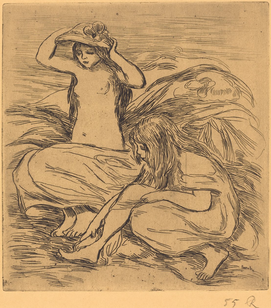 De två badarna av Auguste Renoir
