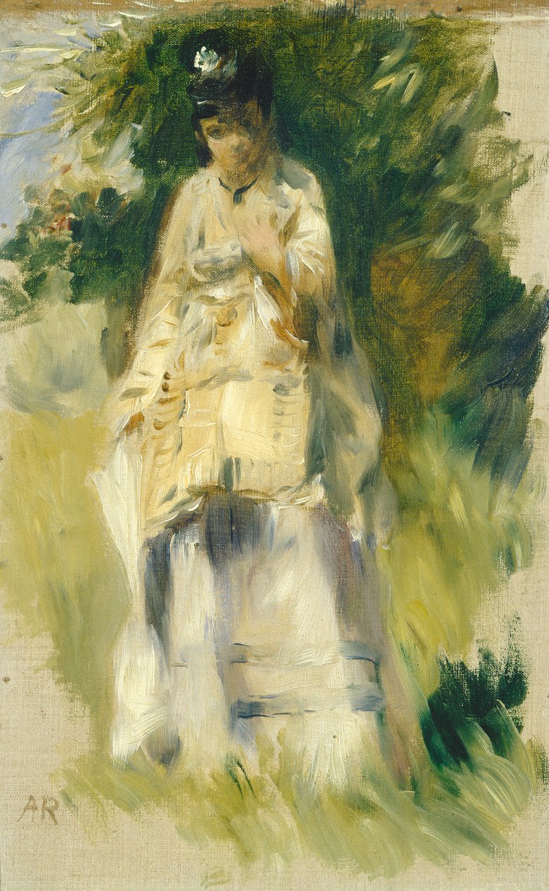 Kvinna som står vid ett träd av Auguste Renoir