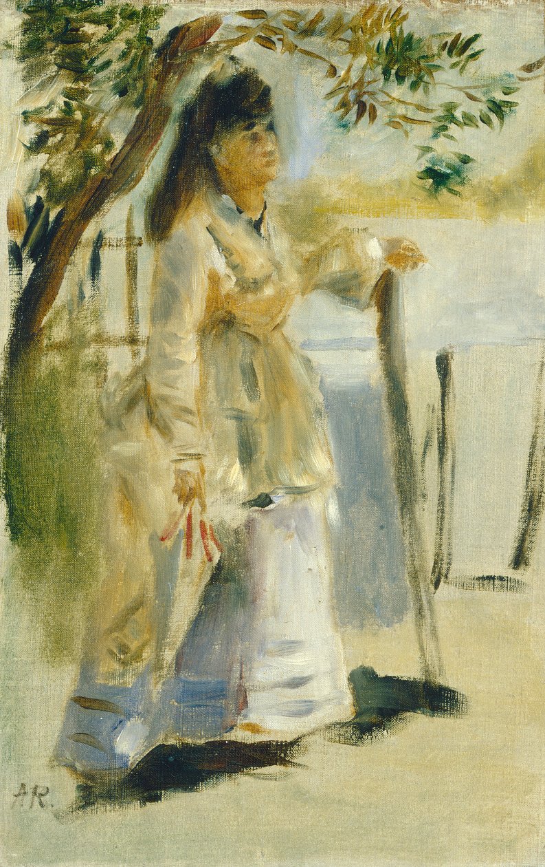 Kvinna vid ett staket av Auguste Renoir