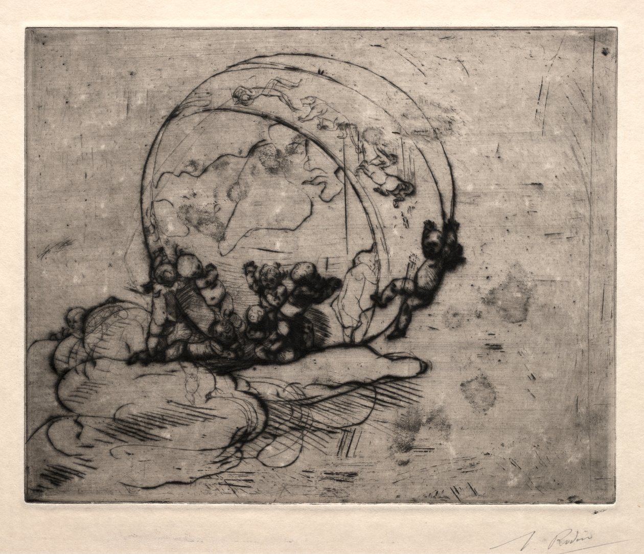 Cupider som leder världen av Auguste Rodin