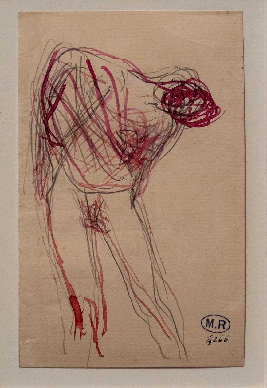 Halvnaken kvinna, lutar sig åt höger av Auguste Rodin