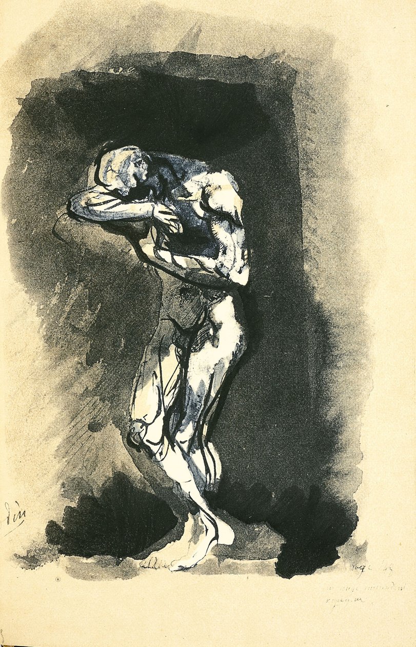 Illustration för Les Fleurs du Mal Ondskans blommor av Charles Baudelaire, 1887-1888. av Auguste Rodin