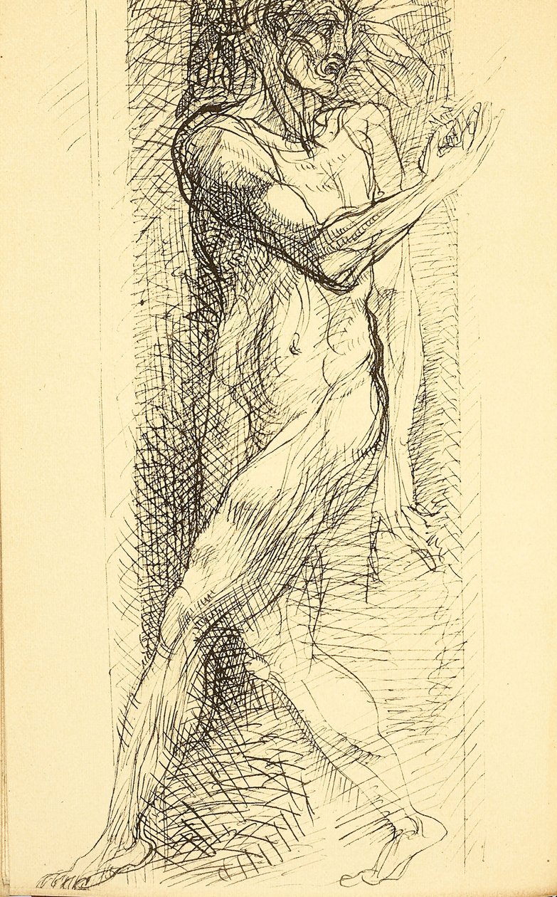 Illustration för Les Fleurs du Mal Ondskans blommor av Charles Baudelaire, 1887-1888. av Auguste Rodin
