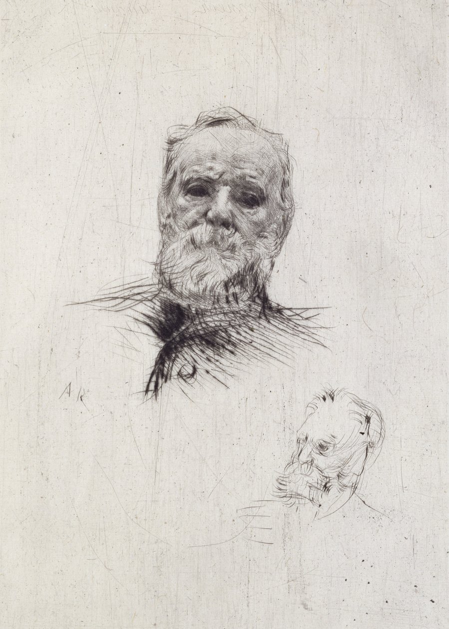 Porträtt av Victor Hugo (1802-85) (litho) av Auguste Rodin