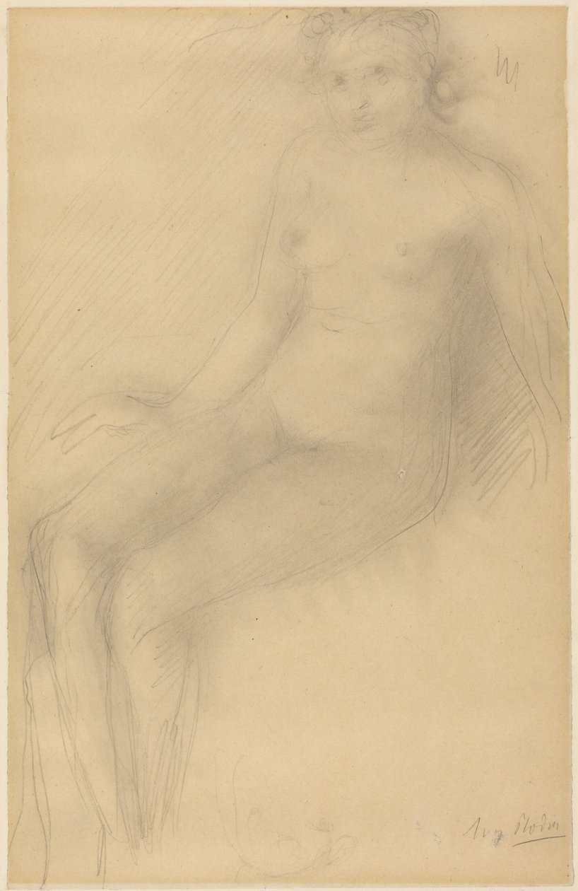 Sittande kvinnlig akt av Auguste Rodin