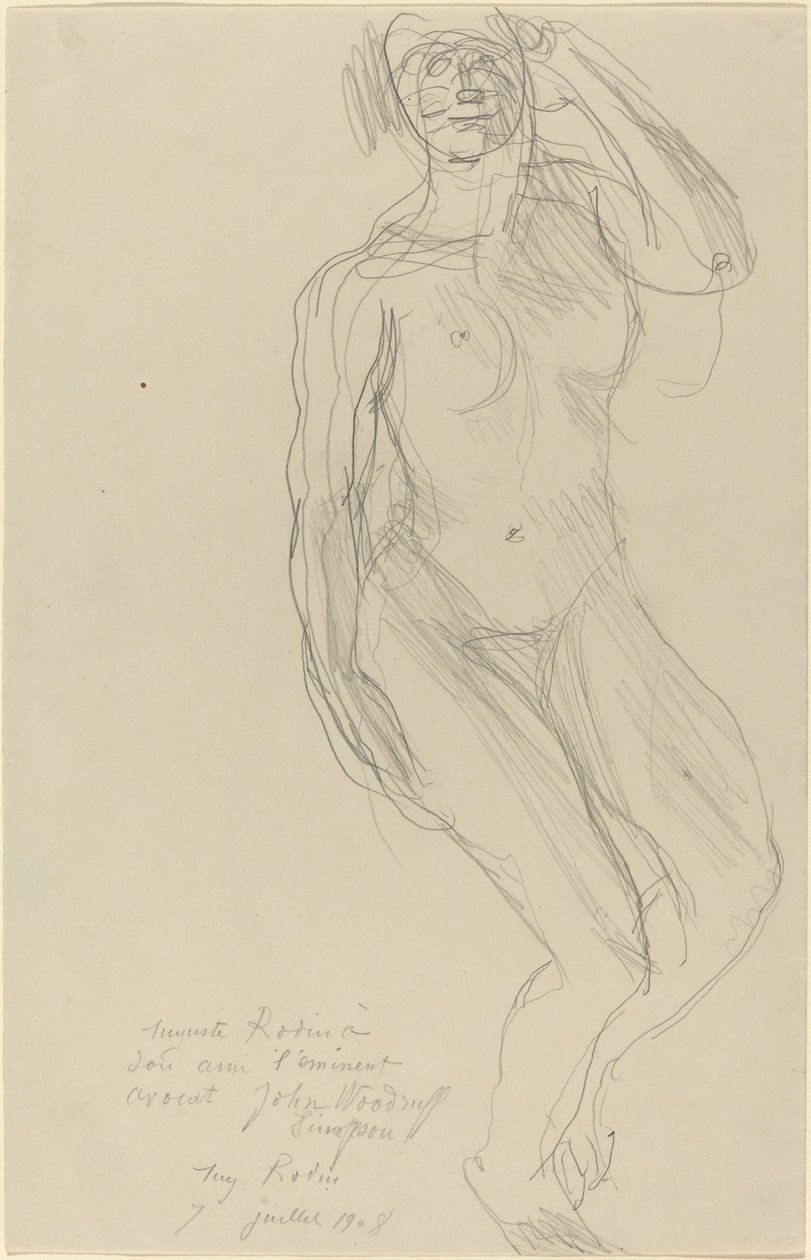 Sittande Kvinna Naken Ser Framåt av Auguste Rodin