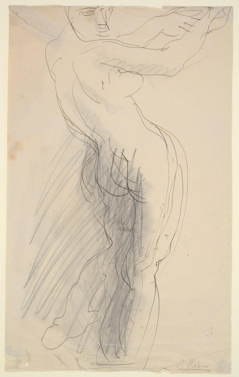 Stående Kvinna Naken, Armarna höjda av Auguste Rodin