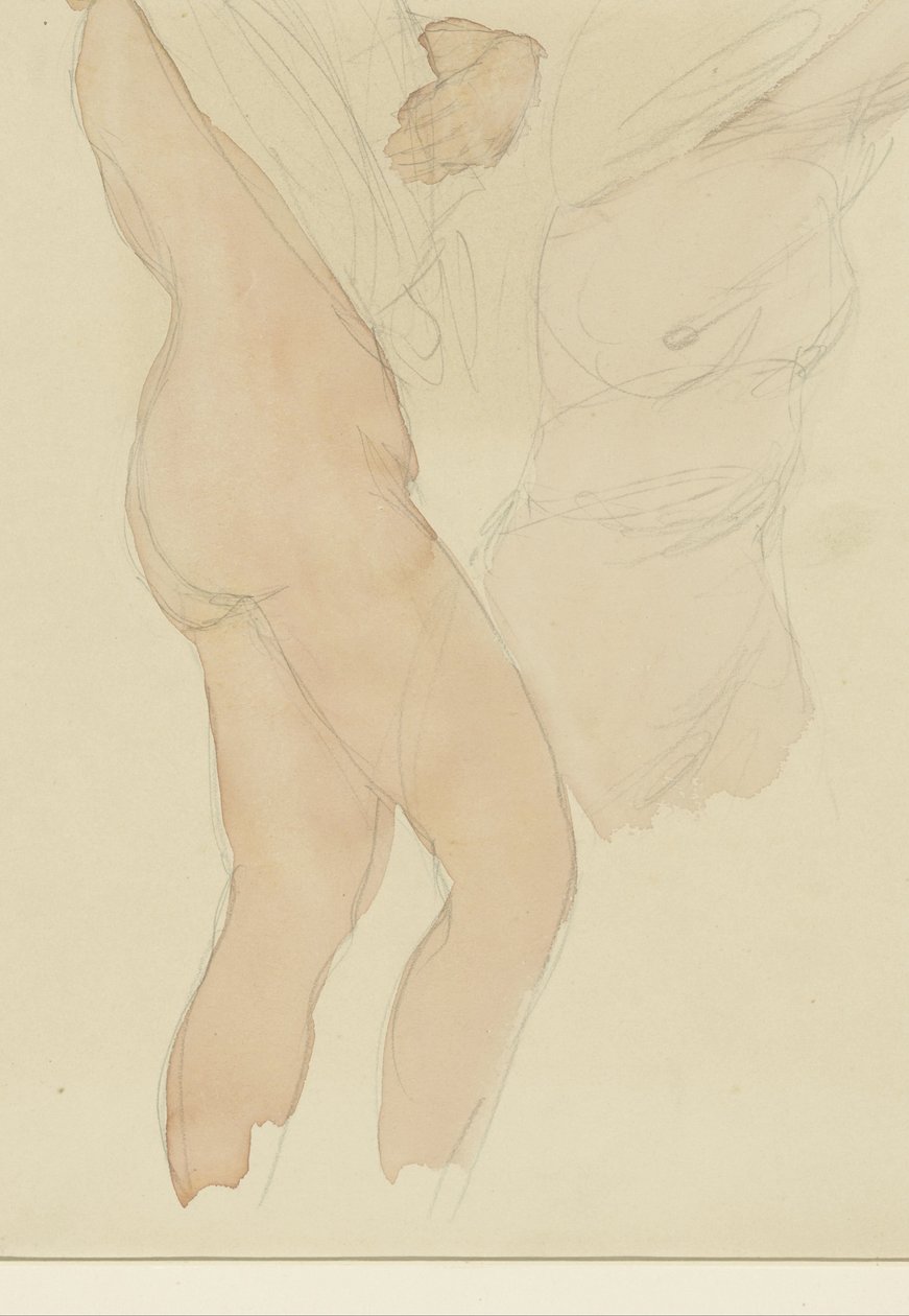 Studieark med två kvinnor som tar av sig skjortan av Auguste Rodin