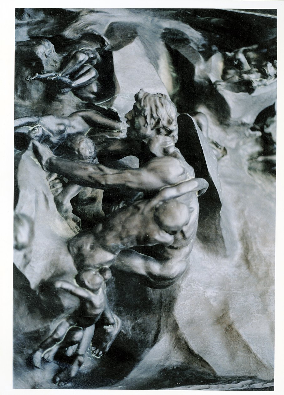 Helvetets portar, detalj av Ugolino och hans söner, vänster mittpanel, c.1887 brons av Auguste Rodin