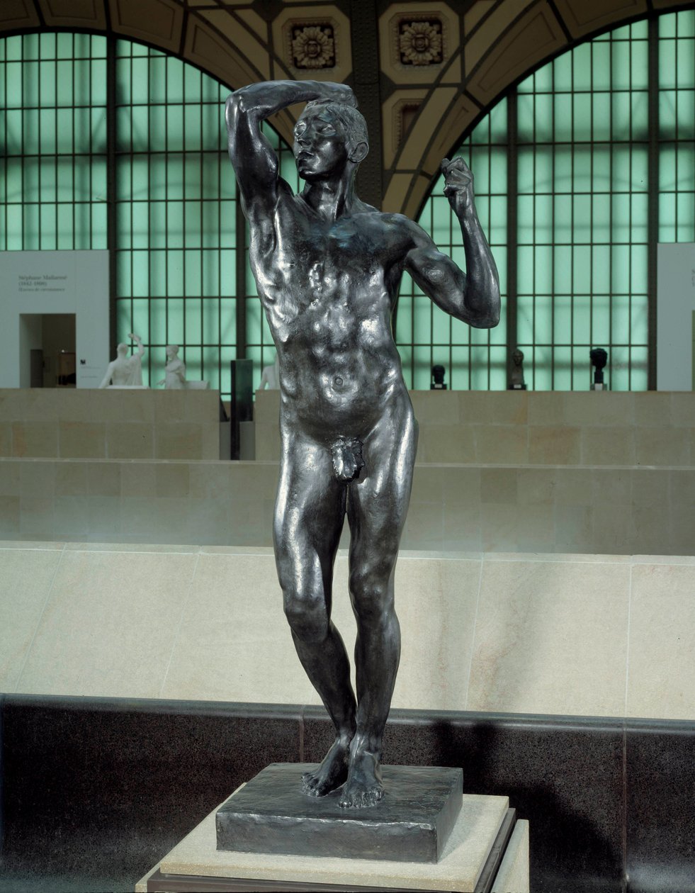 Bronsskulpturen från den fräcka åldern av Auguste Rodin (1840-1917) Dim. 178 x 59 x 61,5 cm. Efter 1877. Musee d