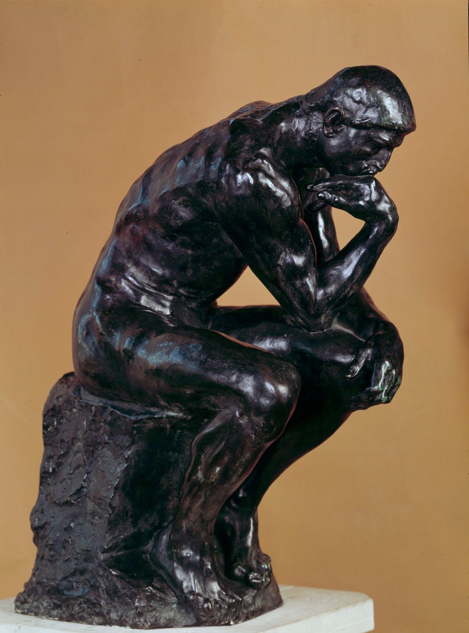 Tänkaren Bronsskulptur av Auguste Rodin (1840-1917). av Auguste Rodin