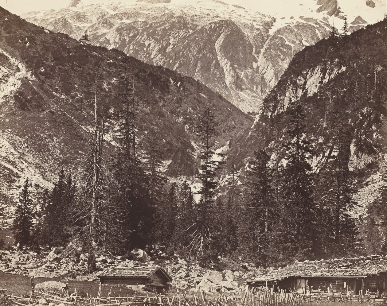 Chalet de Handeck, Hasli-dalen, kantonen Bern, Schweiz, ca. 1860 av Auguste Rosalie Bisson