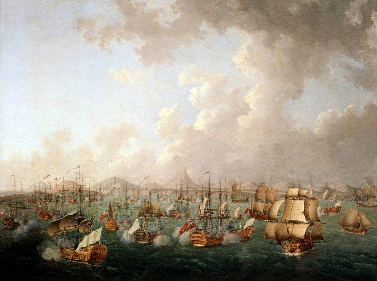 Slaget vid Porto Praya, 16 april 1781, 1786 av Auguste Rossel De Cercy