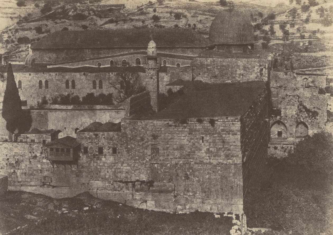 Jerusalem. Tempelmuren. El-Aksa-moskén, sydvästra hörnet av Auguste Salzmann