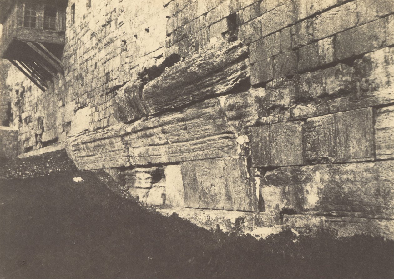Jerusalem. Inhägnad av templet. Båge över Salomonöarnas bro som länkade Moria till Sion av Auguste Salzmann
