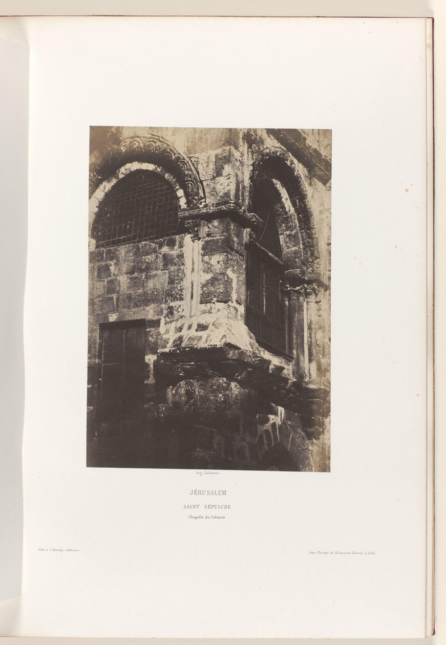 Kapel van de Heilig Grafkerk, Jeruzalem Jerusalem. Heliga graven. Golgata kapell (titel på objekt) av Auguste Salzmann