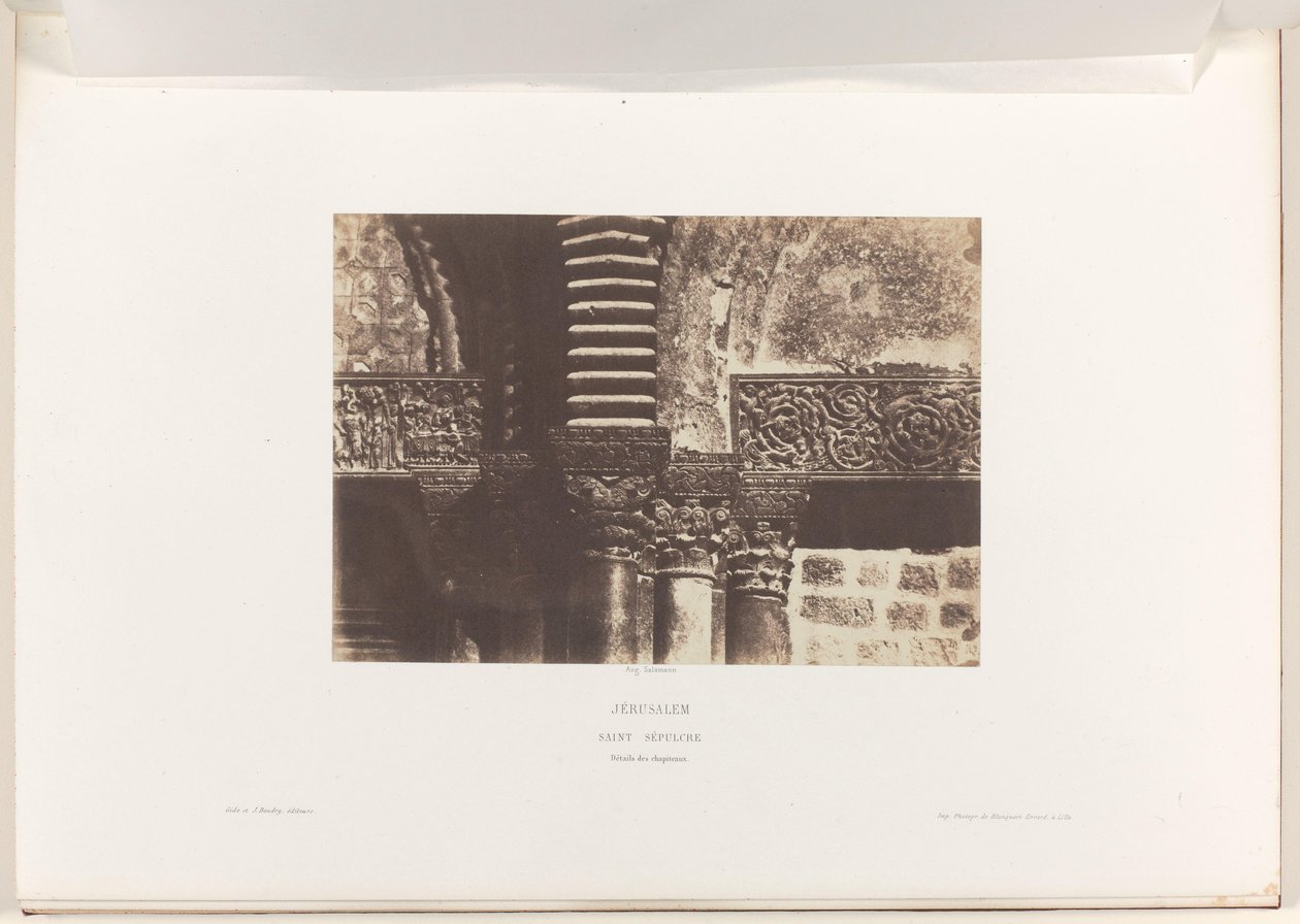Kapitelen van de Heilig Grafkerk, Jeruzalem Jerusalem. Heliga graven. Uppgifter om versaler (titel på objekt) av Auguste Salzmann