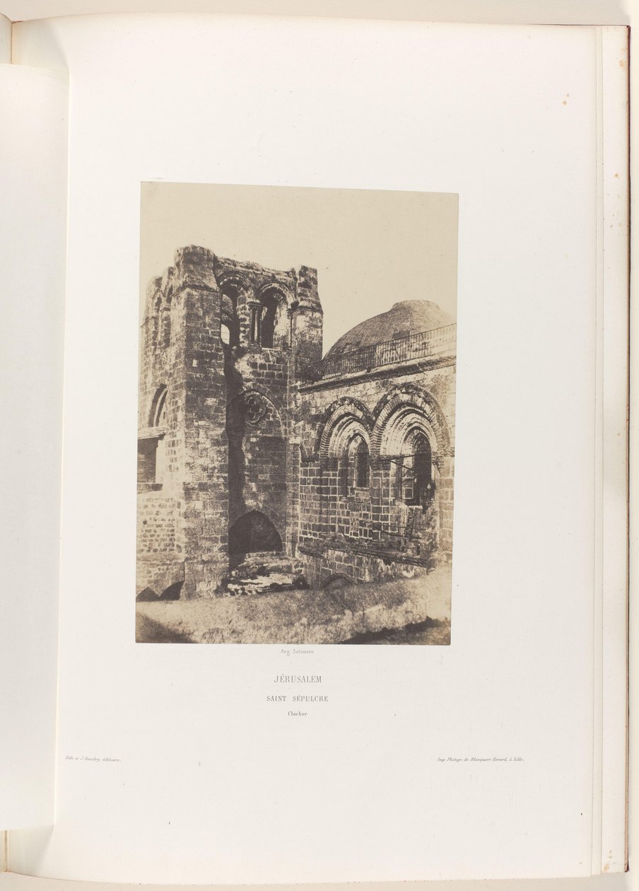 Tornet av den heliga gravens kyrka i Jerusalem Jerusalem. Sankt graven. Clocher (titel på objekt) av Auguste Salzmann