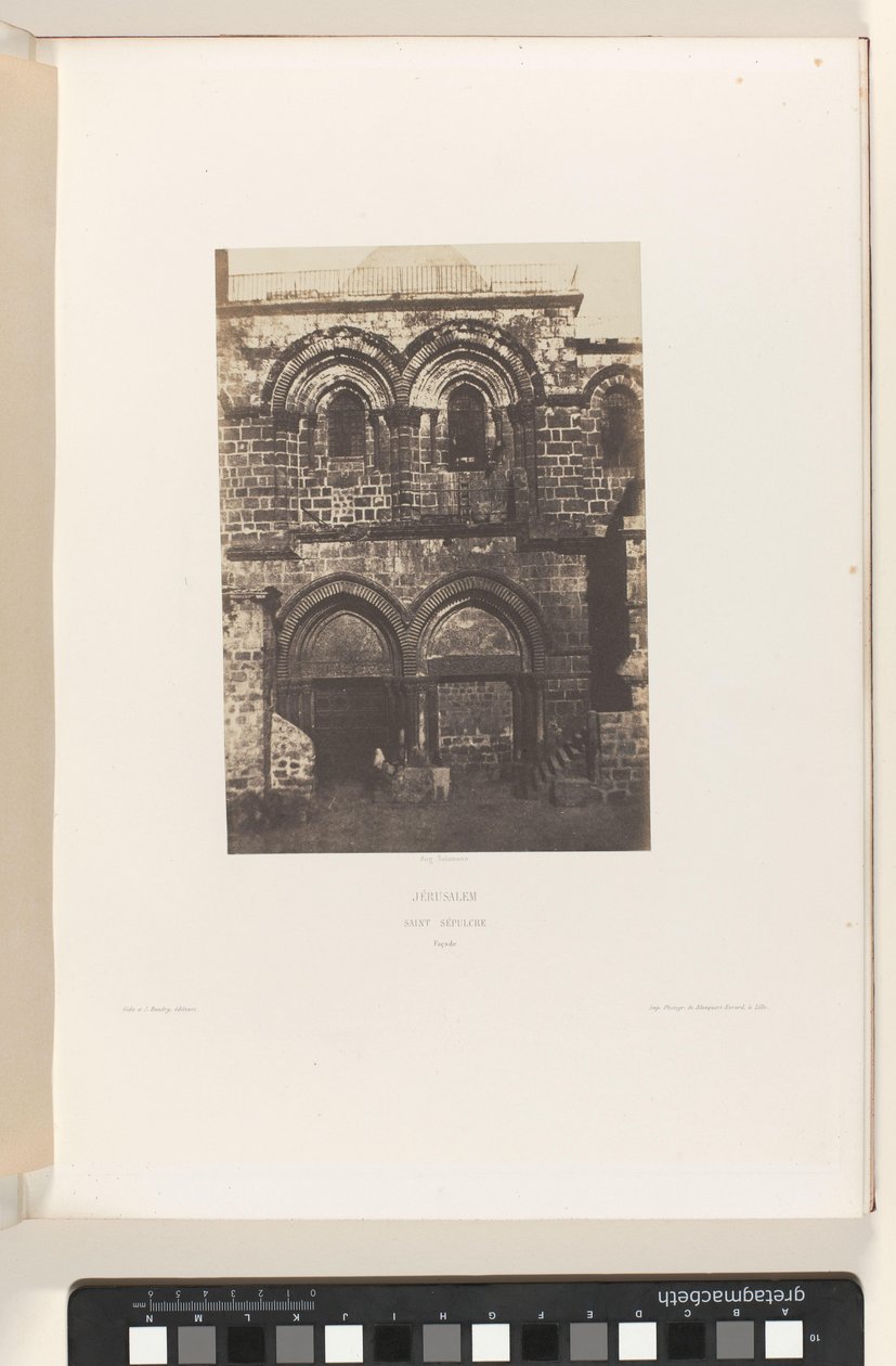 Fasad av Heliga gravens kyrka, Jerusalem Jerusalem. Sankt graven. Fasad (titel på objekt) av Auguste Salzmann