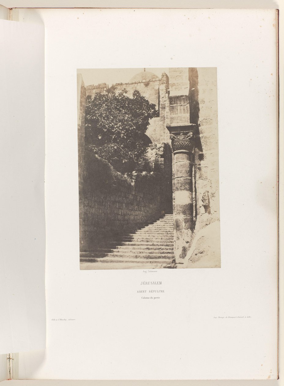 Kolumn i förgården till Heliga gravens kyrka i Jerusalem Jerusalem. Sankt graven. Colonne du parvis (titel på objekt) av Auguste Salzmann