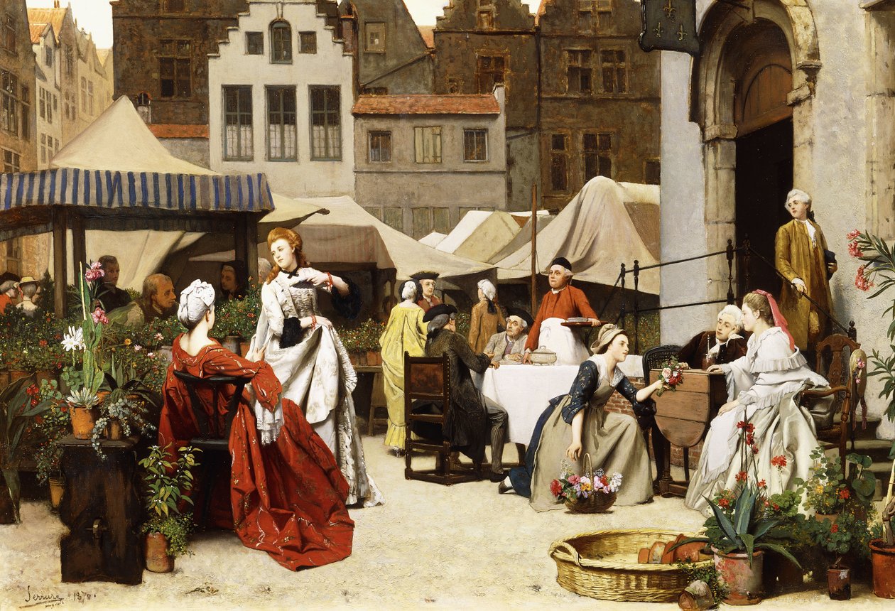 Blomstermarknaden, 1870 av Auguste Serrure