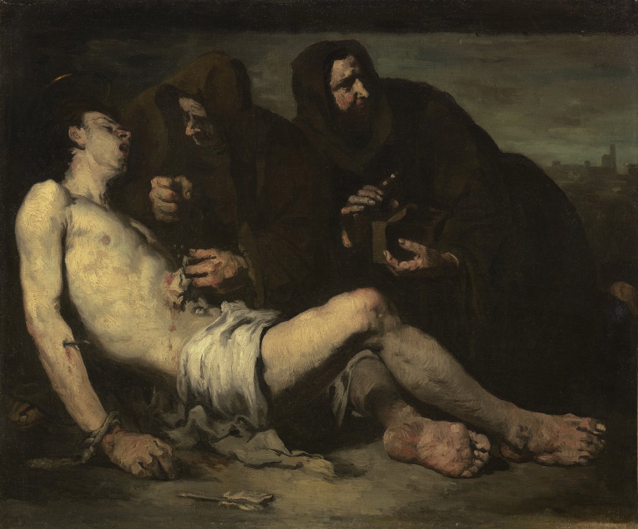 Sankt Sebastian, martyr, ca 1865 av Auguste Theodule Ribot