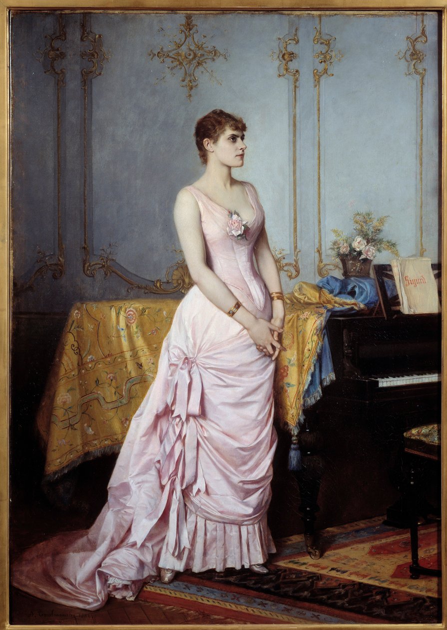 Porträtt av sångerskan Rose Caron (1857-1930). Målning av Auguste Toulmouche (1829-1890) av Auguste Toulmouche