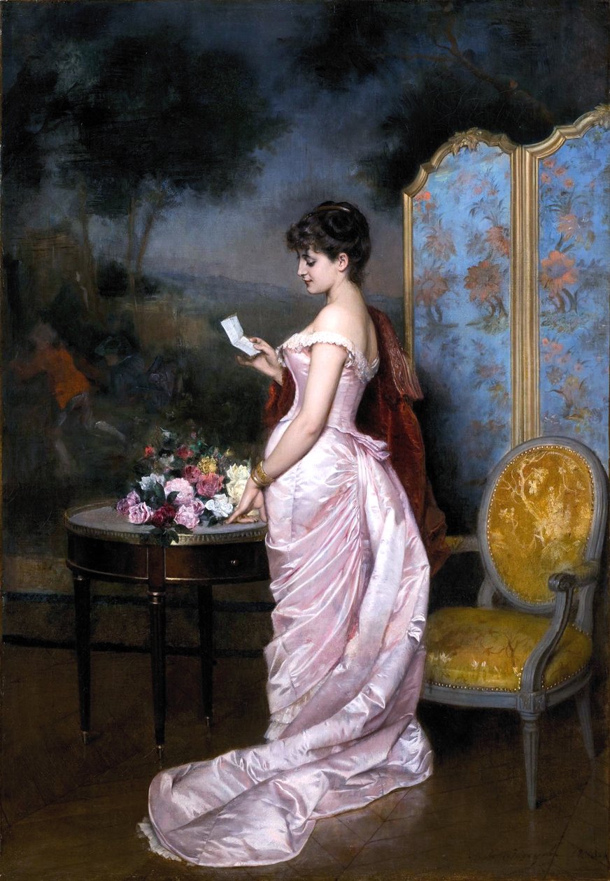 "Kärleksbrevet" av Auguste Toulmouche av Auguste Toulmouche