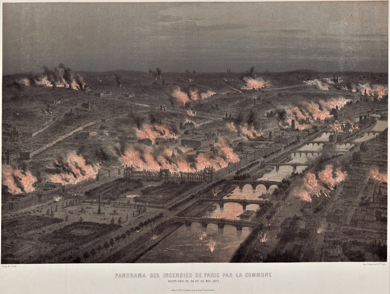 Pariskommunen natten mellan den 23 och 24 maj bränder i Paris av Auguste Victor Deroy