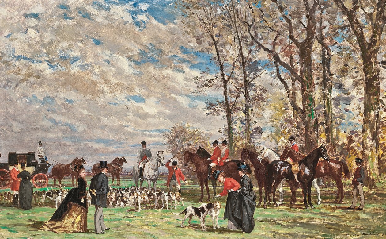 Jakt med hund av Auguste de Molins