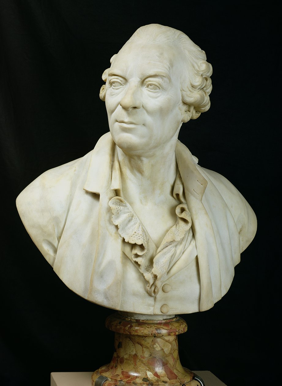 Byst av George Louis Leclerc (1707-88) greve av Buffon, 1773 (marmor) av Augustin Pajou