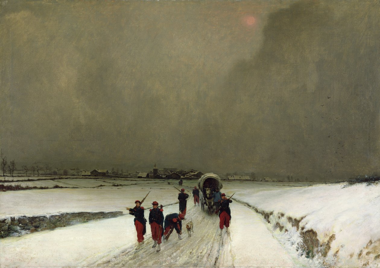 The Stragglers, Athari ya theluji, 1870 swed av Augustin Pierre Chenu