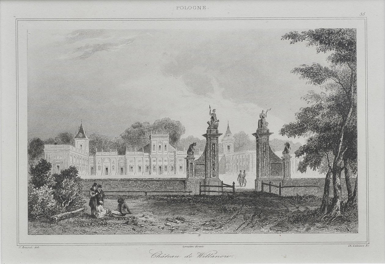 Utsikt över Wilanów-palatset, 1840 av Augustin François Lemaiand#770tre