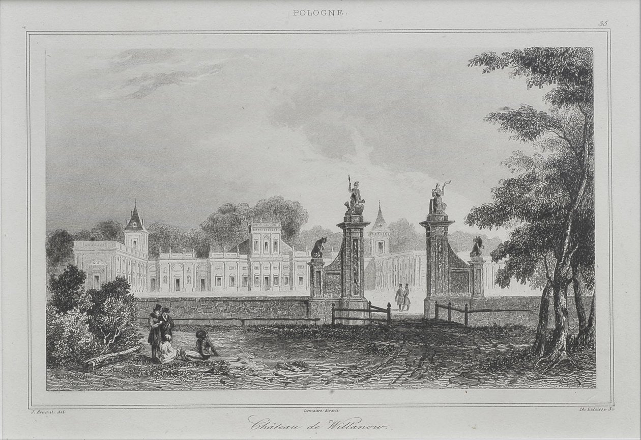 Wilanów Palace från den främre domstolen av Augustin François Lemaitre