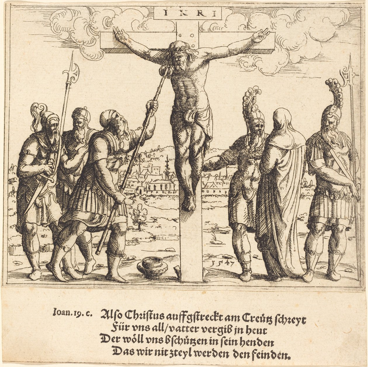 Kristus får ättika att dricka, 1547. av Augustin Hirschvogel