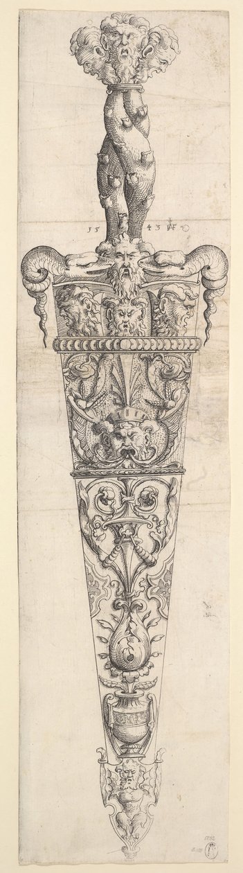 Design för en dolk och slida, 1543. av Augustin Hirschvogel