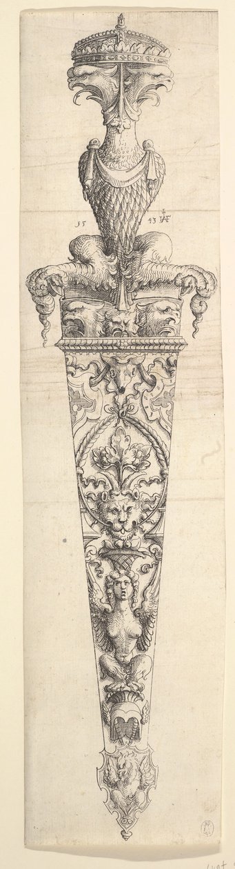 Design för en dolk och slida, 1543. av Augustin Hirschvogel