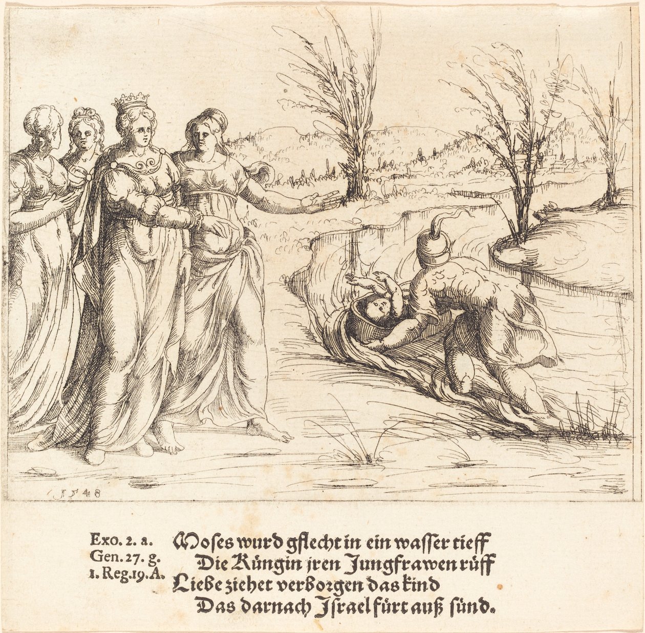 Fyndet av Moses av Augustin Hirschvogel