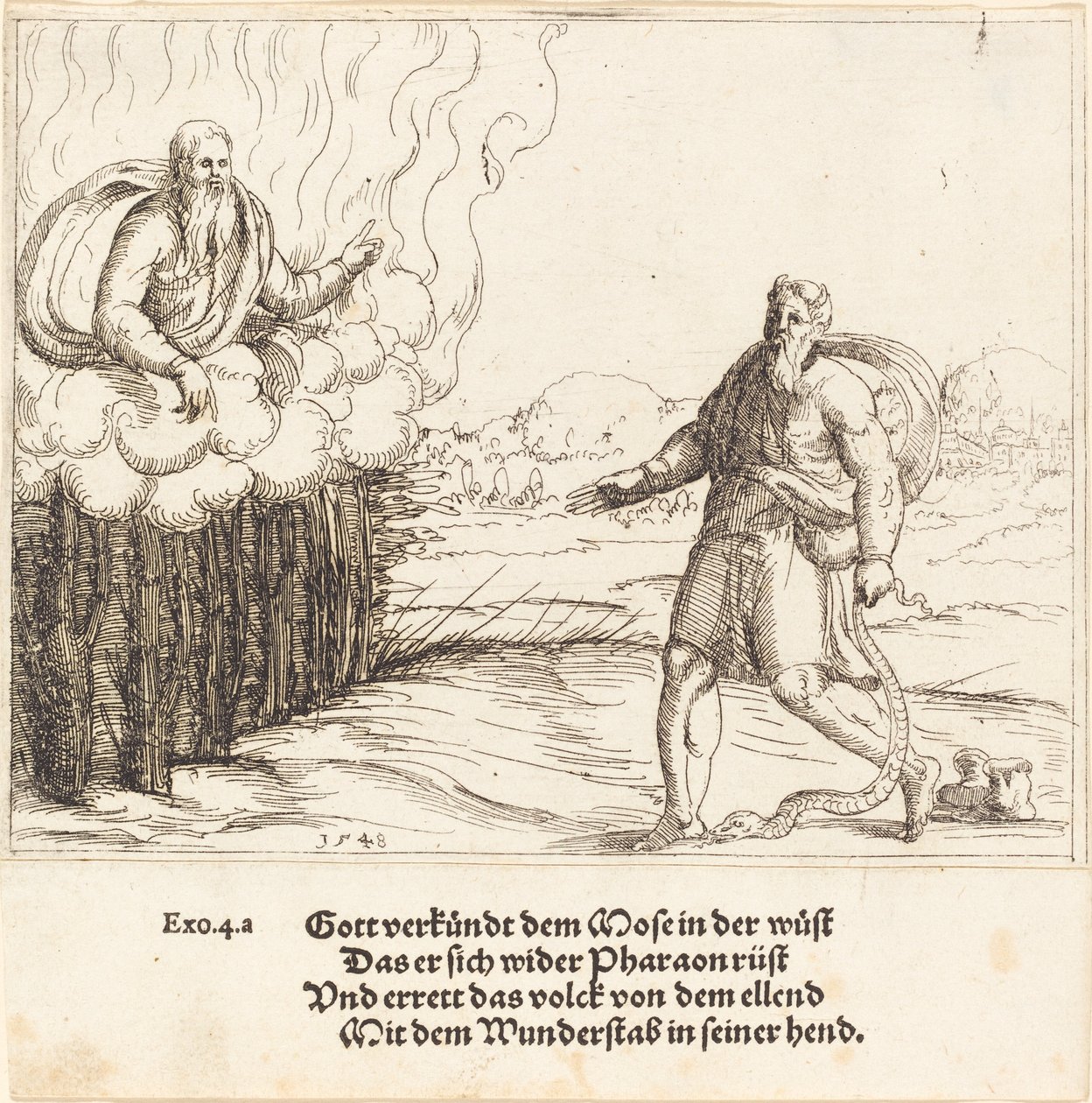Moses och ormen av Augustin Hirschvogel