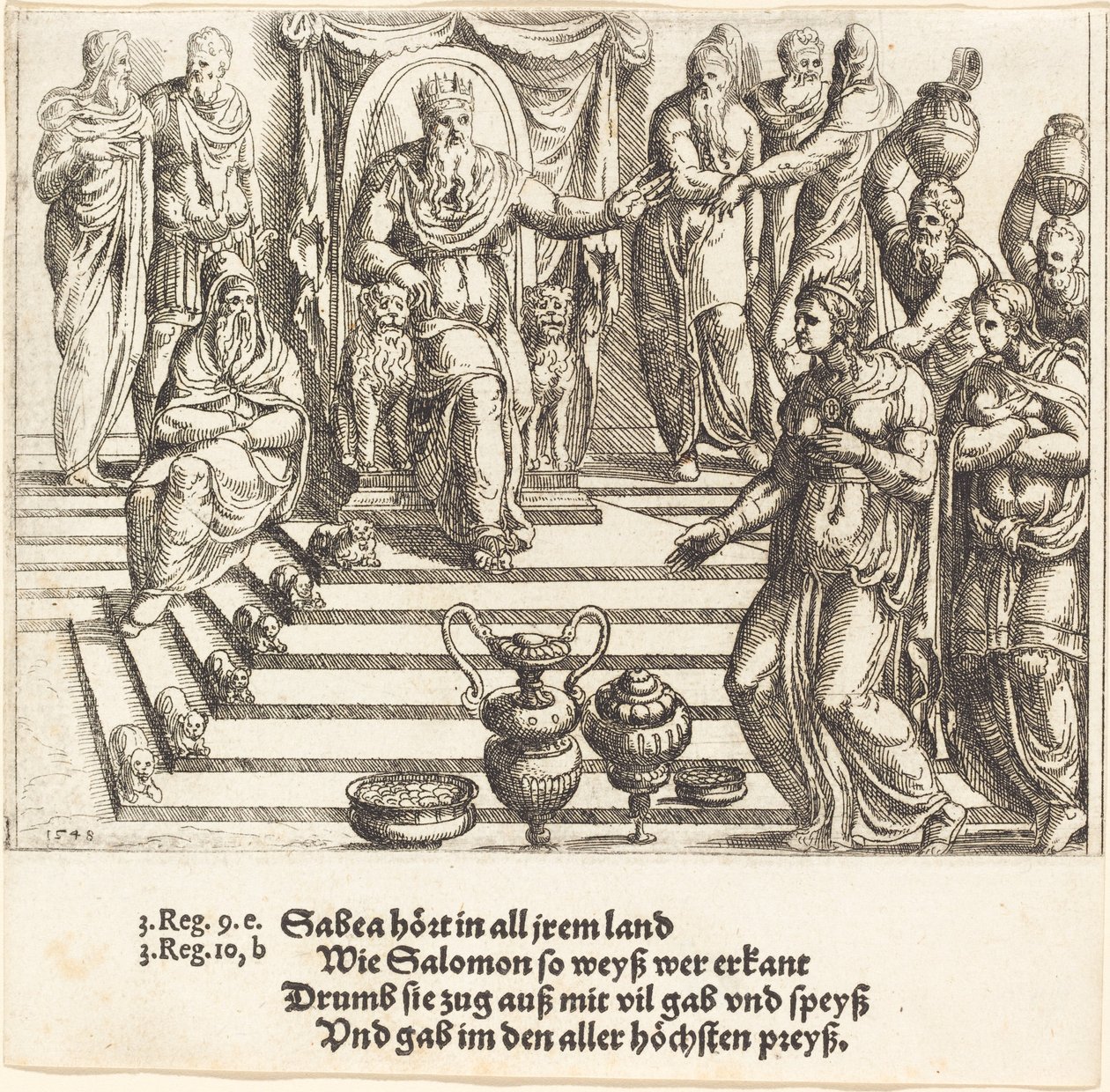Drottningen av Sabas besök i Salomo, 1548. av Augustin Hirschvogel