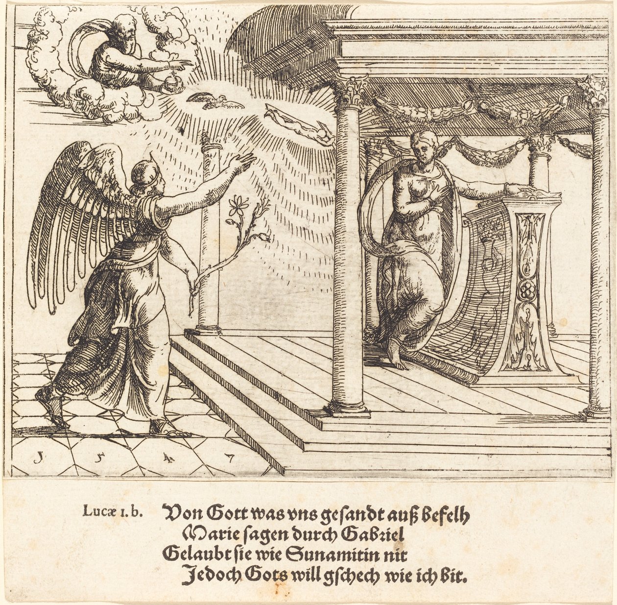Bebådelsen, 1547. av Augustin Hirschvogel