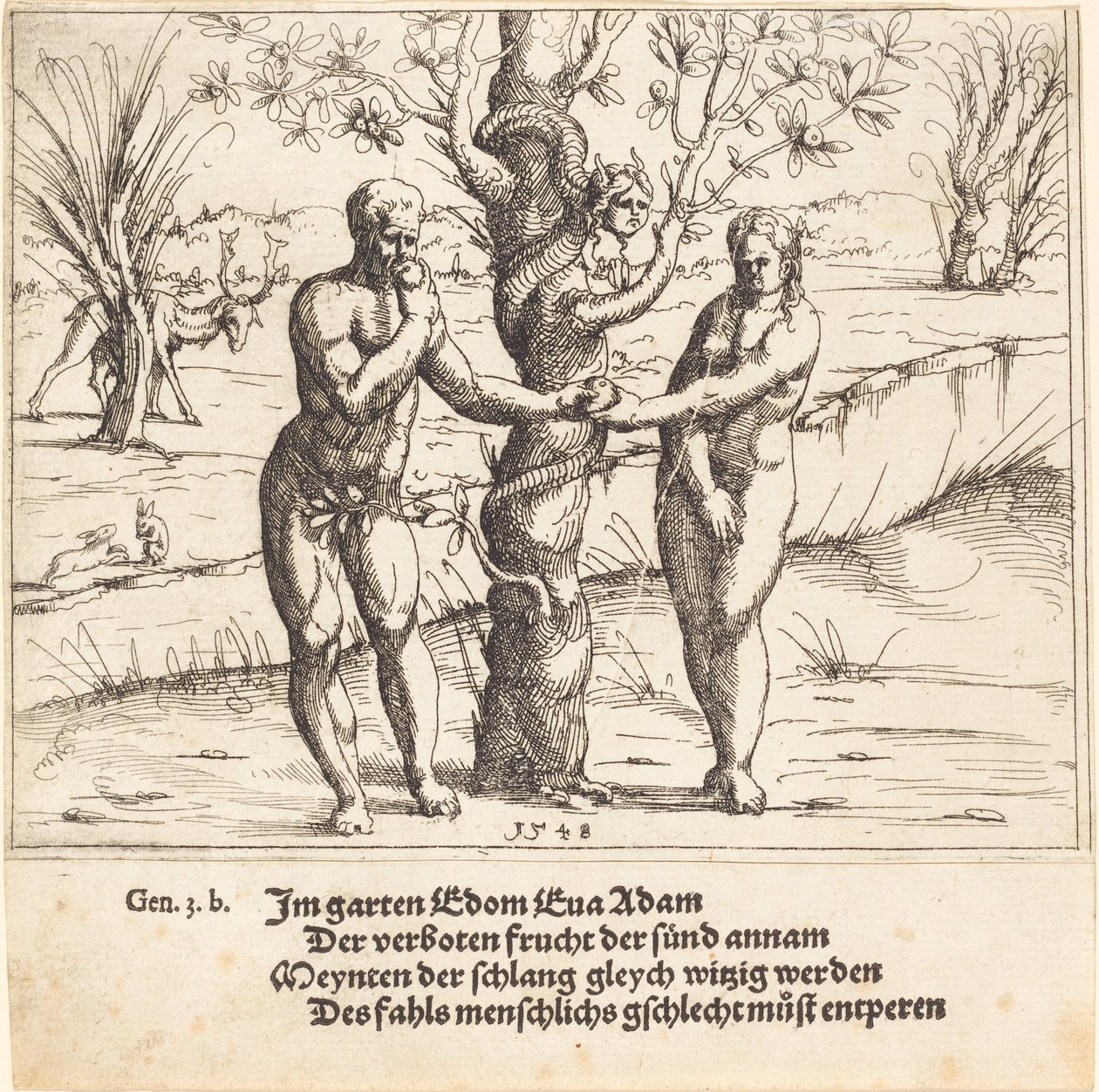 Människans fall, 1548. av Augustin Hirschvogel