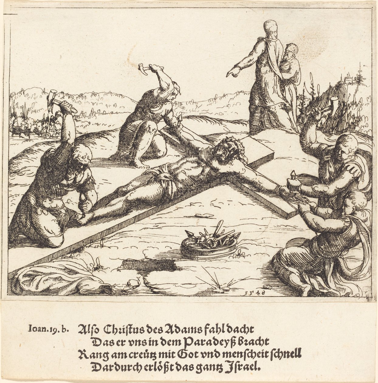 Att spika på korset, 1548. av Augustin Hirschvogel