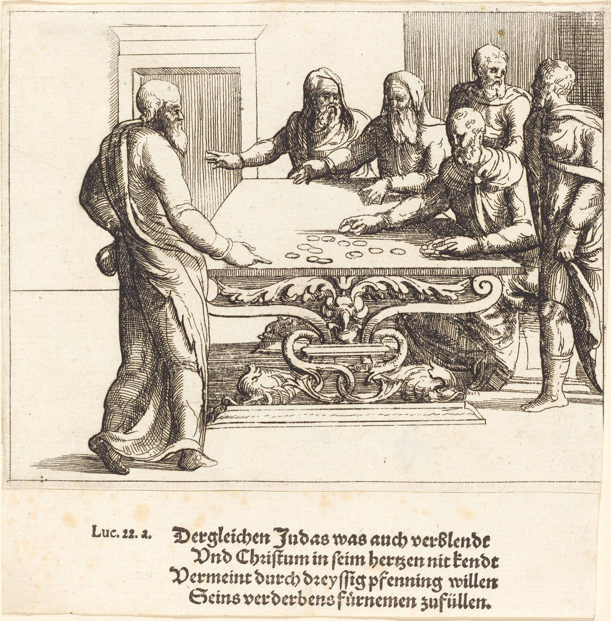 Judas betalning av Augustin Hirschvogel