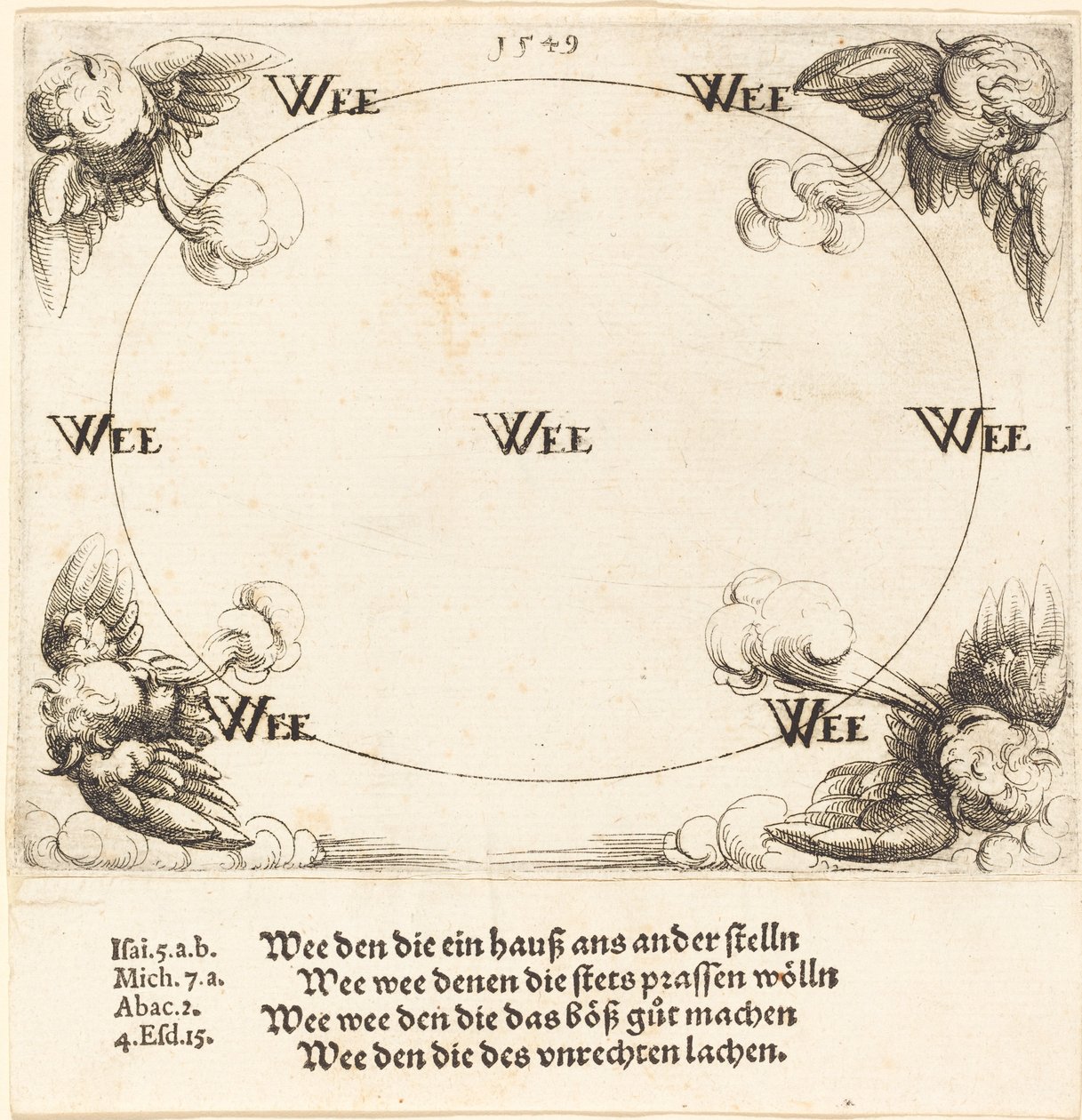 Ve uttalas över de skriftlärda och fariséerna, 1549. av Augustin Hirschvogel
