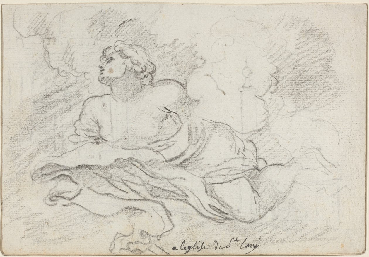 Ängel från Assumption [recto] av Augustin Pajou