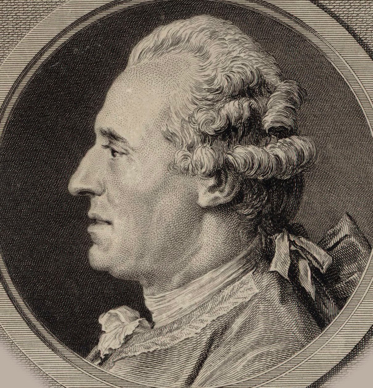 Porträtt av violinisten och kompositören Jean Joseph Cassanéa de Mondonville 1711-1772, 1768. av Augustin Saint Aubin de