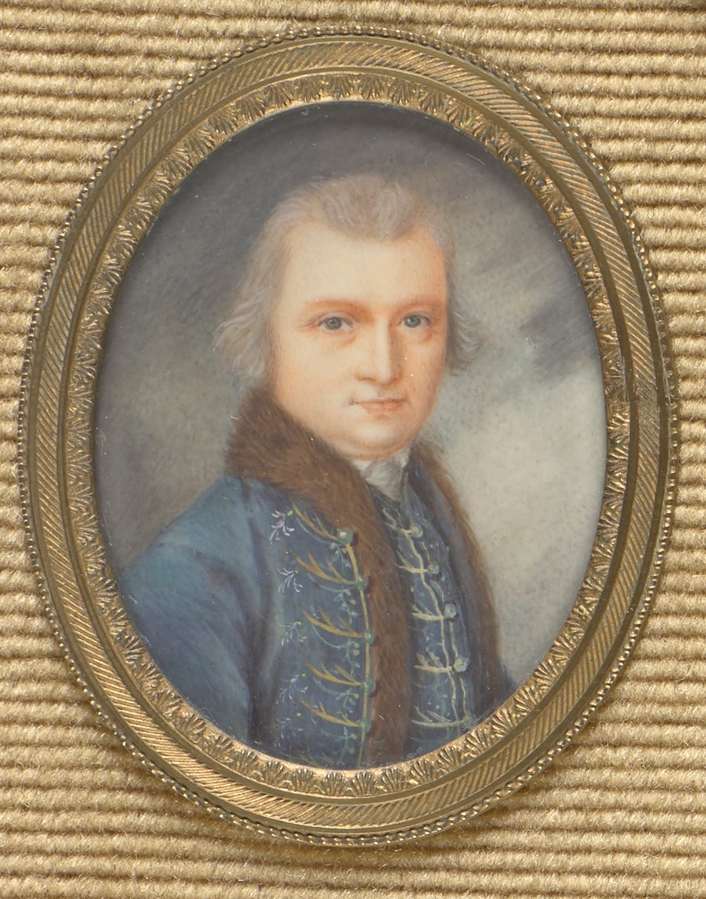 Herrporträtt med blåa slag av Augustin Théodule Ribot