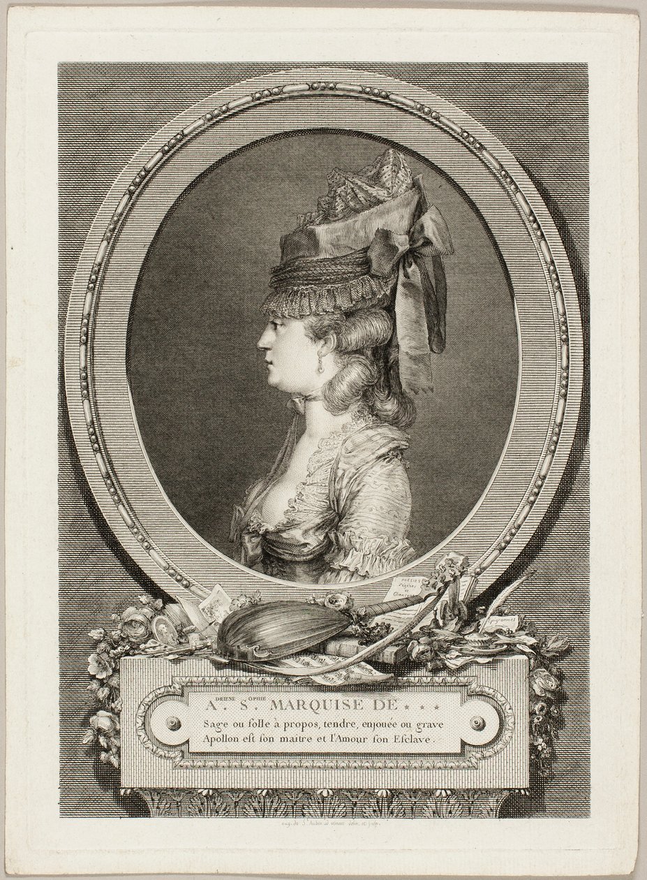 Adrienne-Sophie, markisinnan av *** av Augustin de Saint-Aubin